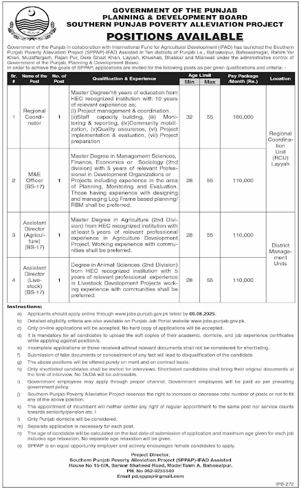 Planning & Development Board Government of Punjab Jobs 2025 