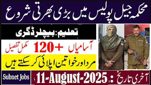 Punjab Jail Department Jobs 2025 For Male Female