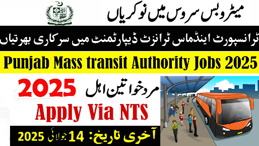 Punjab Mass transit Authority Jobs 2025 Appl