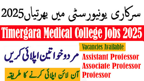 Timergara Medical College Education Posts Lower Dir 2025