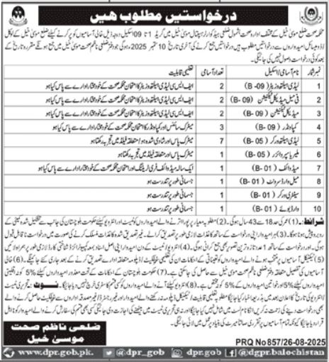 District Health Department Musakhel Jobs 2025