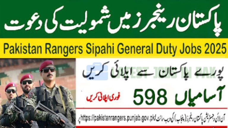 Pakistan Rangers Sipahi General Duty Jobs 2025