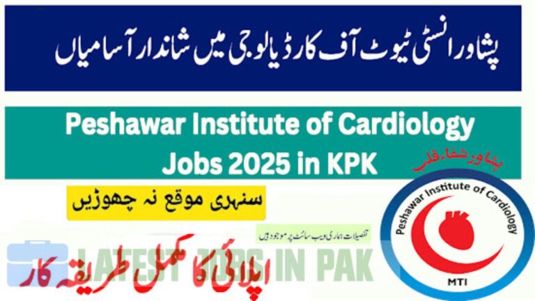 Peshawar Institute Of Cardiology Jobs 2025