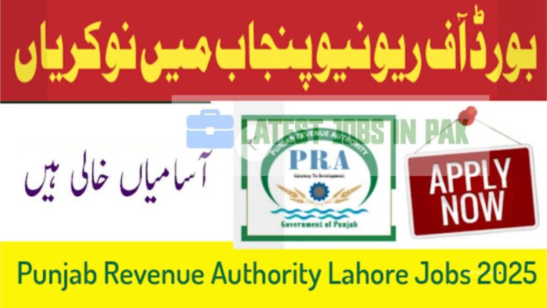 Punjab Revenue Authority Legal Posts Lahore 2025