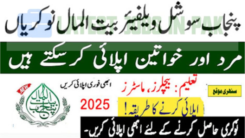 Punjab Social Welfare & Bait ul Maal Jobs 2025