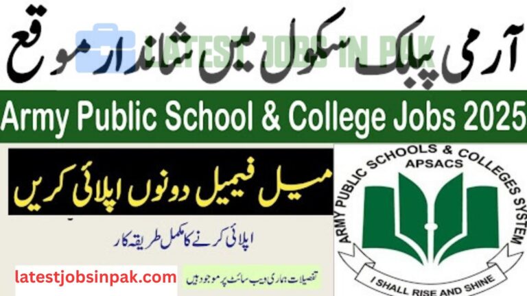 Army Public School & College Pasban Teachers Jobs Notice 2025