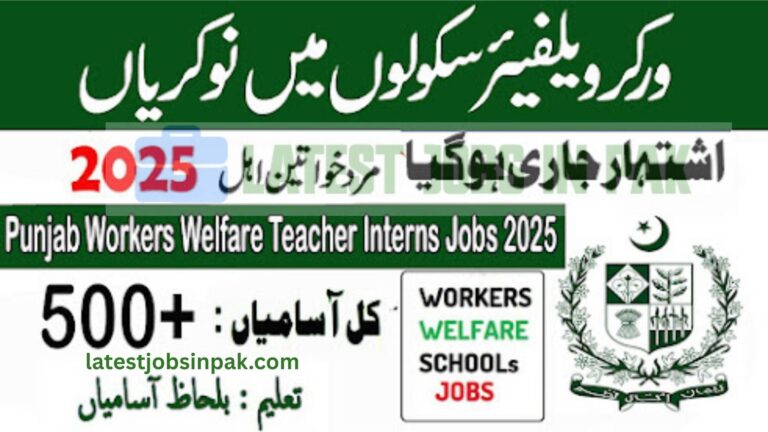Punjab Workers Welfare School School Teacher Interns Jobs 2025